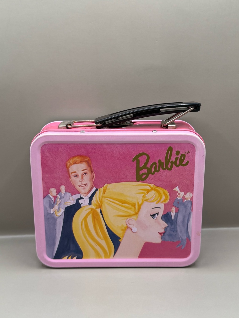 Vintage Barbie Pretty in Pink Tin Storage Box Lunch Box 1994 Fossil Watch Case